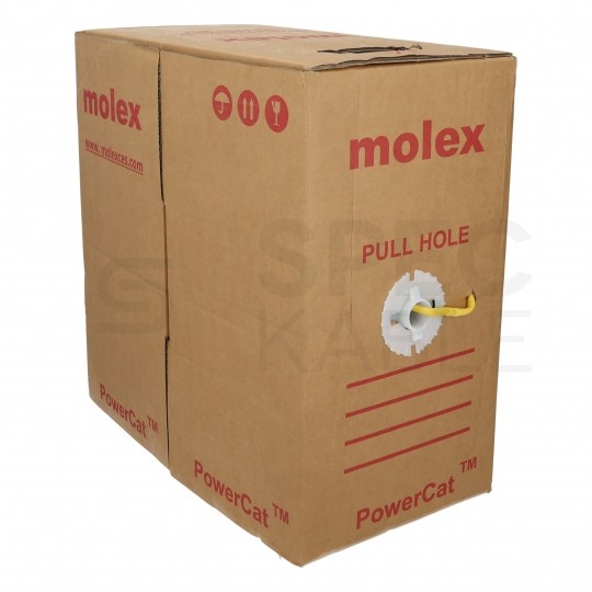 Kabel sieciowy U/UTP kat.5e skrętka 4x2x0,51mm wewnętrzny Eca PVC żółty Molex