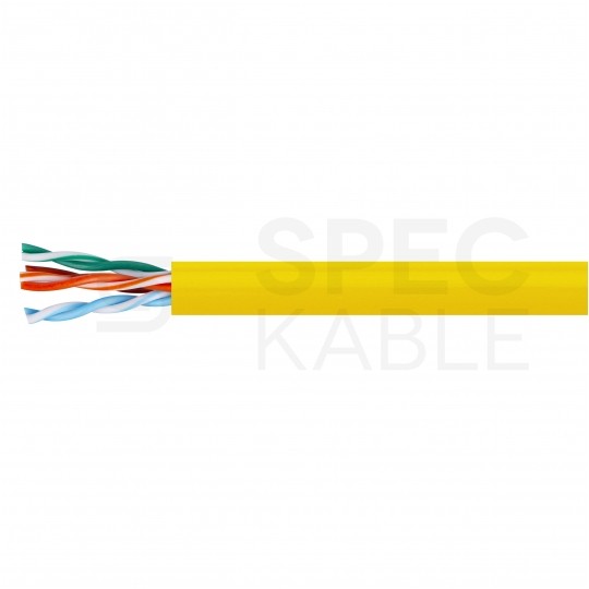 Kabel sieciowy U/UTP kat.5e skrętka 4x2x0,51mm wewnętrzny Eca PVC żółty Molex