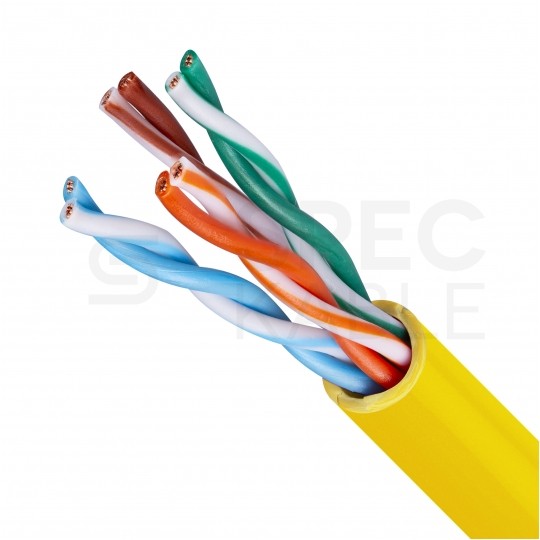 Kabel sieciowy U/UTP kat.5e skrętka 4x2x0,51mm wewnętrzny Eca PVC żółty Molex