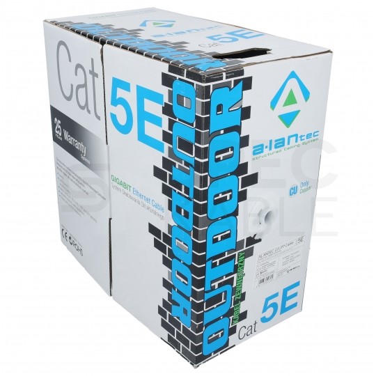 Kabel sieciowy U/UTP kat.5e skrętka 4x2x0,51mm zewnętrzny żelowany PE czarny Alantec