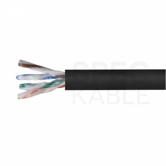 Kabel sieciowy U/UTP kat.5e skrętka 4x2x0,51mm zewnętrzny żelowany PE czarny Alantec