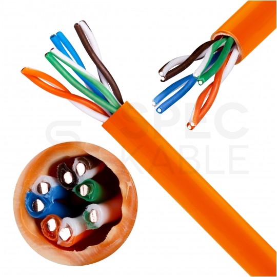 Kabel sieciowy U/UTP kat.5e skrętka 4x2x0,5mm wewnętrzny Dca bezhalogenowy LSOH pomarańczowy Bitner