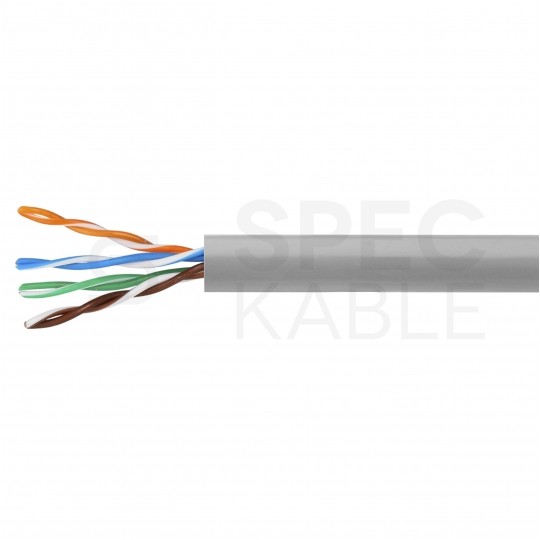Kabel sieciowy U/UTP kat.5e skrętka 4x2x0,5mm wewnętrzny Eca PVC szary NEKU