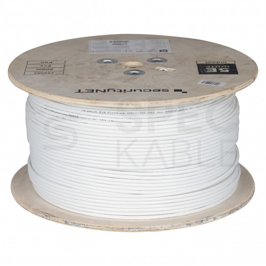 Kabel sieciowy U/UTP kat.5e skrętka 4x2x0,5mm wewnętrzny Eca PVC szary SecurityNET