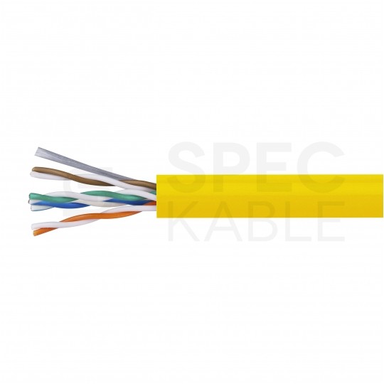 Kabel sieciowy U/UTP kat.5e skrętka 4x2x0,5mm wewnętrzny Eca PVC żółty Alantec