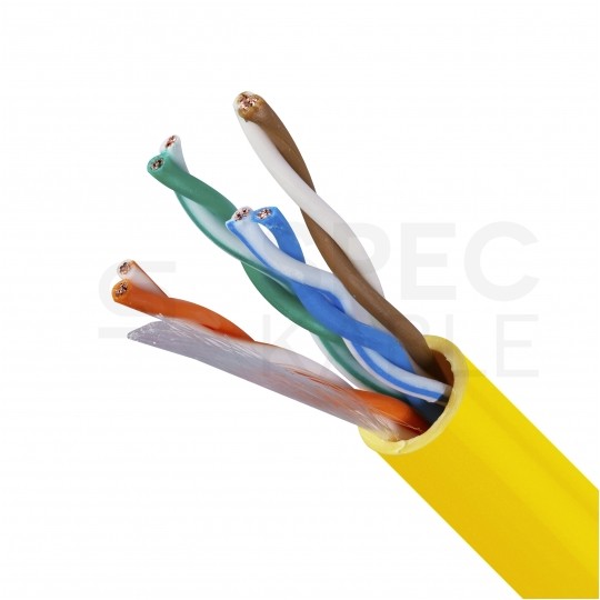 Kabel sieciowy U/UTP kat.5e skrętka 4x2x0,5mm wewnętrzny Eca PVC żółty Alantec
