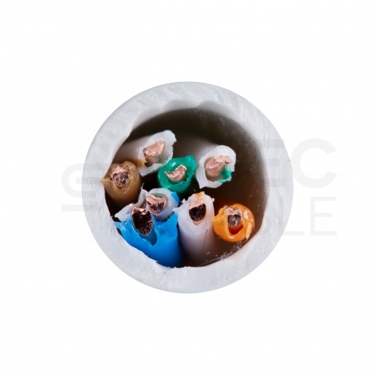 Kabel sieciowy U/UTP kat.5e skrętka 4x2x0,5mm wewnętrzny Eca wzmocniony STRONG PVC szary Alantec