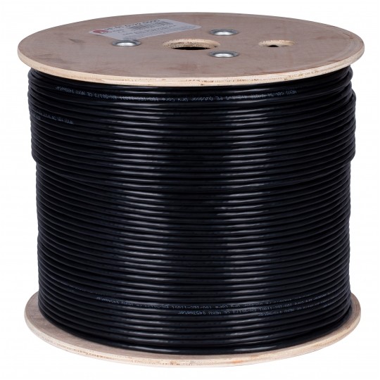 Kabel sieciowy U/UTP kat.5e skrętka 4x2x0,5mm zewnętrzny suchy PE czarny NEKU