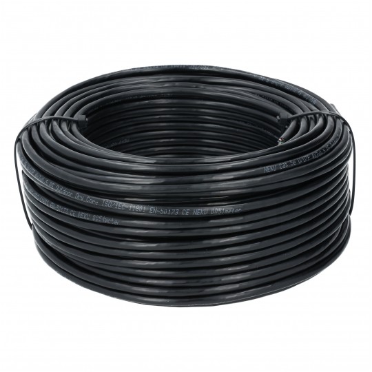 Kabel sieciowy U/UTP kat.5e skrętka 4x2x0,5mm zewnętrzny suchy PE czarny NEKU