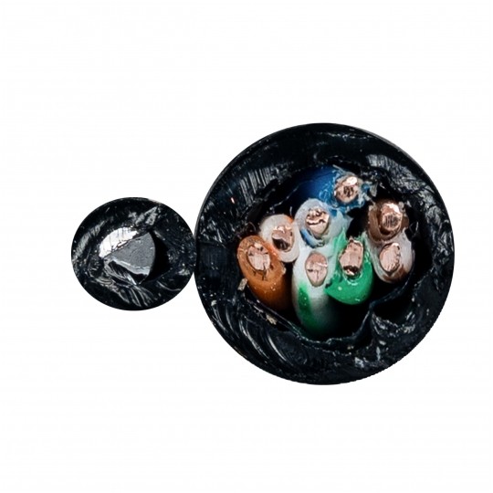 Kabel sieciowy U/UTP kat.5e skrętka 4x2x0,5mm zewnętrzny suchy z linką nośną PE czarny MAXCABLE