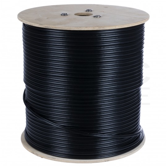 Kabel sieciowy U/UTP kat.5e skrętka 4x2x0,5mm zewnętrzny suchy z linką nośną PE czarny SATEC