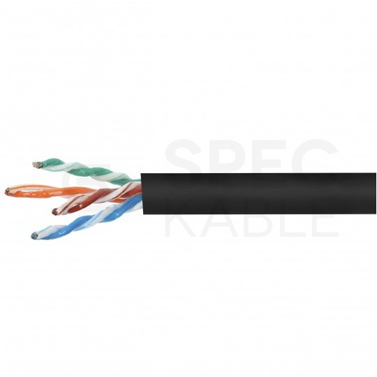 Kabel sieciowy U/UTP kat.5e skrętka 4x2x0,5mm zewnętrzny żelowany PE czarny NEKU