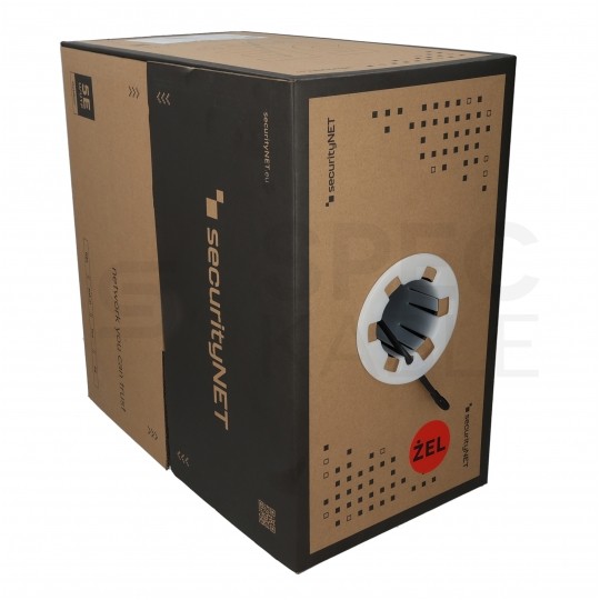 Kabel sieciowy U/UTP kat.5e skrętka 4x2x0,5mm zewnętrzny żelowany PE czarny SecurityNET