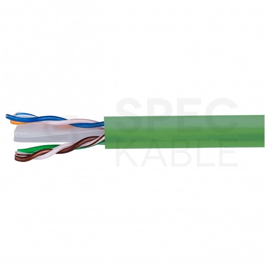 Kabel sieciowy U/UTP kat.6 skrętka 4x2x0,51mm wewnętrzny Dca bezhalogenowy LSOH zielony Corning