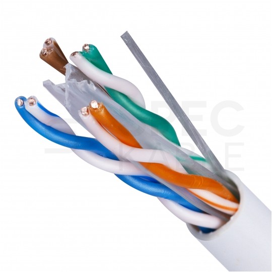 Kabel sieciowy U/UTP kat.6 skrętka 4x2x0,51mm wewnętrzny Eca PVC szary DOMNET