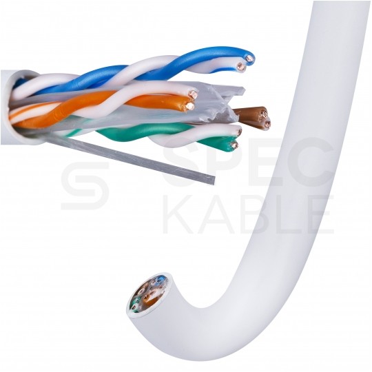 Kabel sieciowy U/UTP kat.6 skrętka 4x2x0,51mm wewnętrzny Eca PVC szary DOMNET