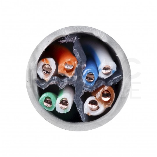 Kabel sieciowy U/UTP kat.6 skrętka 4x2x0,51mm wewnętrzny Eca PVC szary NEKU