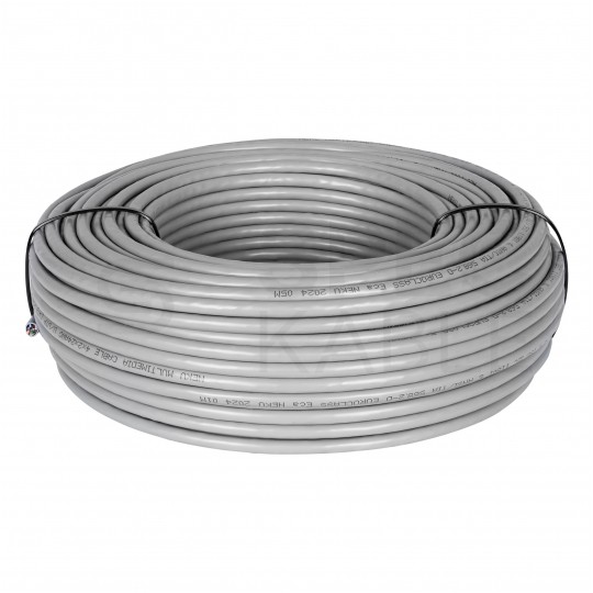 Kabel sieciowy U/UTP kat.6 skrętka 4x2x0,51mm wewnętrzny Eca PVC szary NEKU