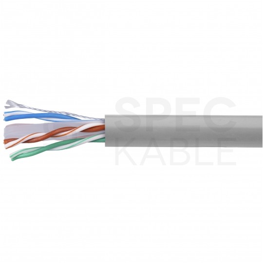 Kabel sieciowy U/UTP kat.6 skrętka 4x2x0,51mm wewnętrzny Eca PVC szary NEKU