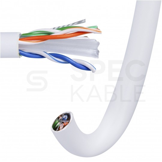 Kabel sieciowy U/UTP kat.6 skrętka 4x2x0,53mm wewnętrzny Eca PVC biały DAHUA