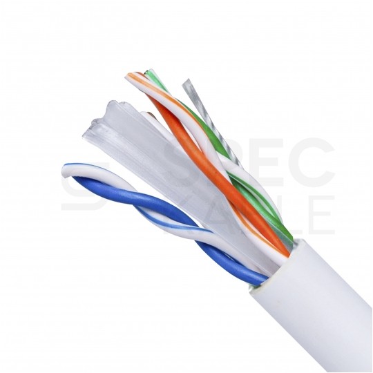 Kabel sieciowy U/UTP kat.6 skrętka 4x2x0,53mm wewnętrzny Eca PVC biały DAHUA