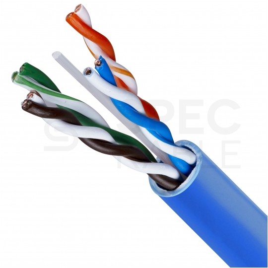 Kabel sieciowy U/UTP kat.6 skrętka 4x2x0,54mm wewnętrzny Dca bezhalogenowy LSOH niebieski Telegärtner