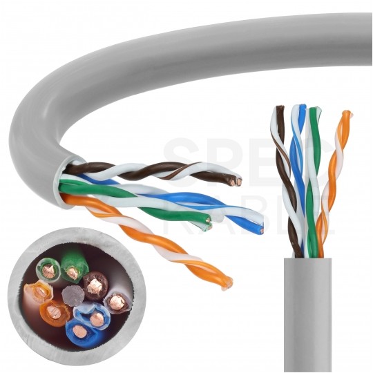 Kabel sieciowy U/UTP kat.6 skrętka 4x2x0,54mm wewnętrzny Eca PVC szary Bitner BiTLAN