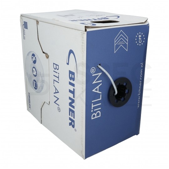 Kabel sieciowy U/UTP kat.6 skrętka 4x2x0,54mm wewnętrzny Eca PVC szary Bitner BiTLAN