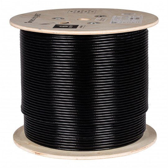Kabel sieciowy U/UTP kat.6 skrętka 4x2x0,56mm zewnętrzny żelowany PE czarny SecurityNET