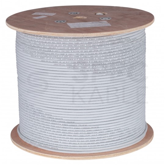 Kabel sieciowy U/UTP kat.6 skrętka 4x2x0,57mm wewnętrzny B2ca bezhalogenowy LSOH szary Alantec