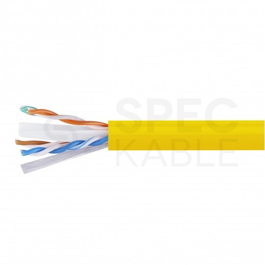 Kabel sieciowy U/UTP kat.6 skrętka 4x2x0,57mm wewnętrzny B2ca bezhalogenowy LSOH żółty Alantec
