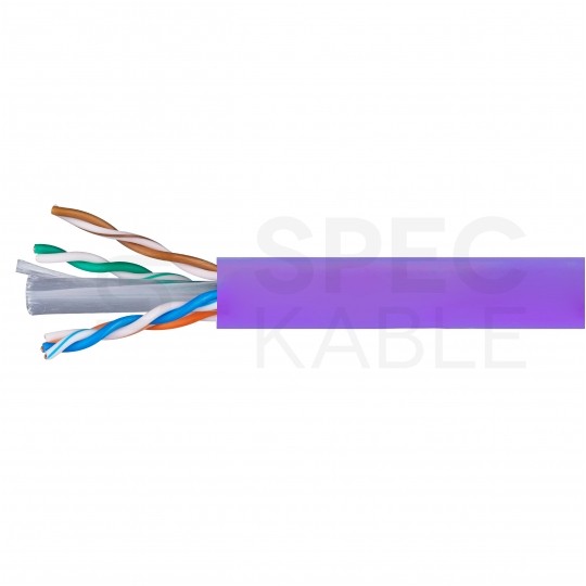 Kabel sieciowy U/UTP kat.6 skrętka 4x2x0,57mm wewnętrzny Dca bezhalogenowy LSOH fioletowy Molex
