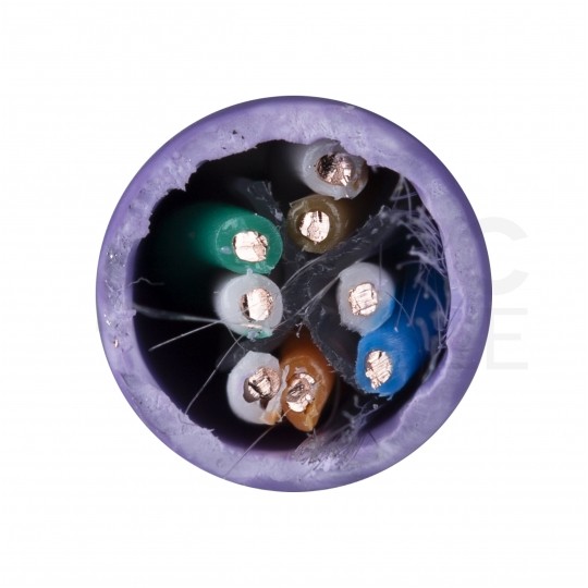 Kabel sieciowy U/UTP kat.6 skrętka 4x2x0,57mm wewnętrzny Dca bezhalogenowy LSOH fioletowy Molex