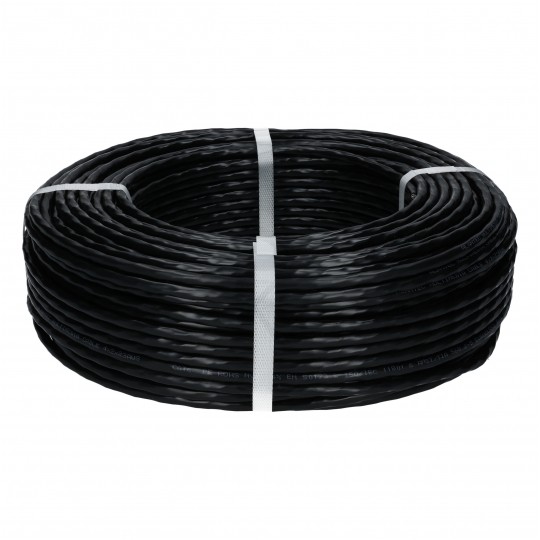 Kabel sieciowy U/UTP kat.6 skrętka 4x2x0,57mm zewnętrzny suchy PE czarny Alantec