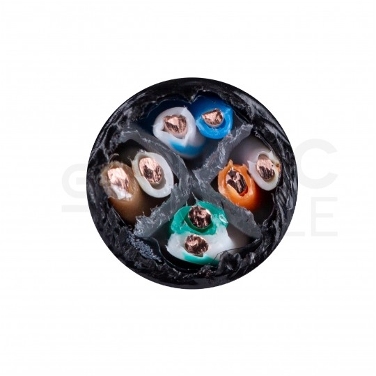 Kabel sieciowy U/UTP kat.6 skrętka 4x2x0,57mm zewnętrzny suchy PE czarny Alantec