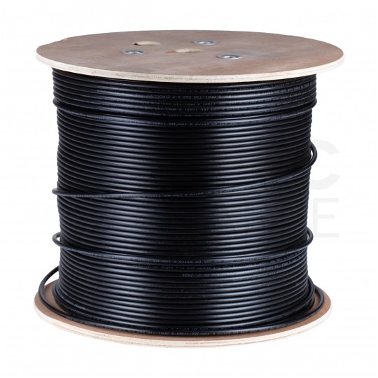 Kabel sieciowy U/UTP kat.6 skrętka 4x2x0,57mm zewnętrzny suchy PE czarny Alantec