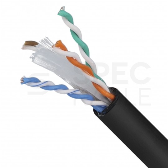 Kabel sieciowy U/UTP kat.6 skrętka 4x2x0,57mm zewnętrzny suchy PE czarny SecurityNET