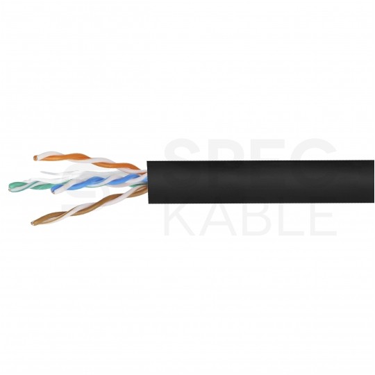 Kabel sieciowy U/UTP kat.6 skrętka 4x2x0,57mm zewnętrzny suchy PE czarny SecurityNET