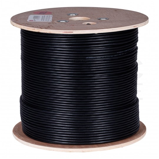 Kabel sieciowy U/UTP kat.6 skrętka 4x2x0,57mm zewnętrzny żelowany PE czarny NEKU