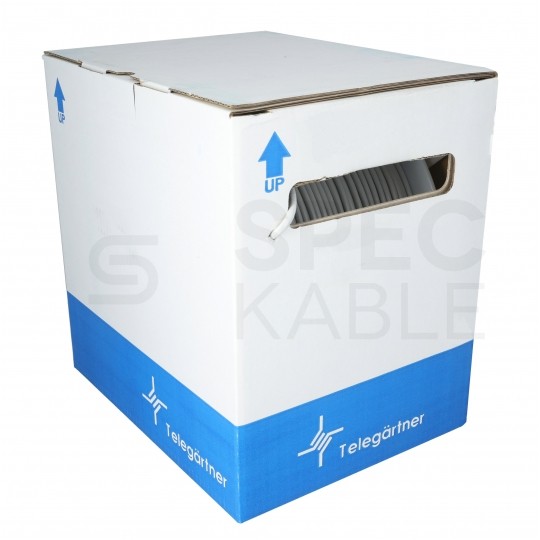 Kabel sieciowy U/UTP kat.6 skrętka 4x2x0,58mm wewnętrzny PVC szary linka Telegärtner