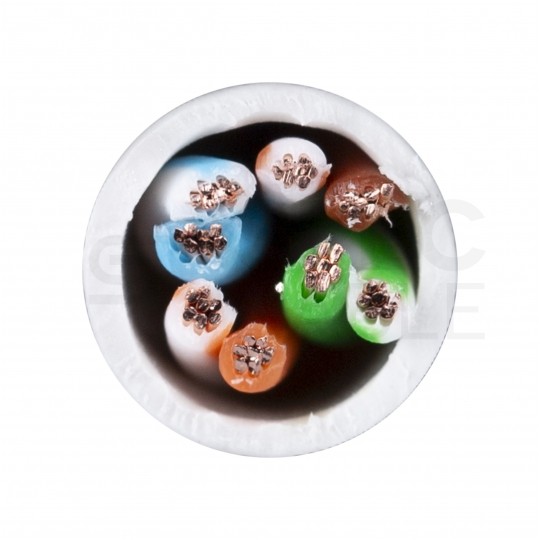 Kabel sieciowy U/UTP kat.6 skrętka 4x2x0,58mm wewnętrzny PVC szary linka Telegärtner