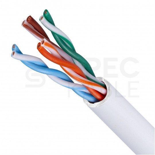 Kabel sieciowy U/UTP kat.6 skrętka 4x2x0,58mm wewnętrzny PVC szary linka Telegärtner