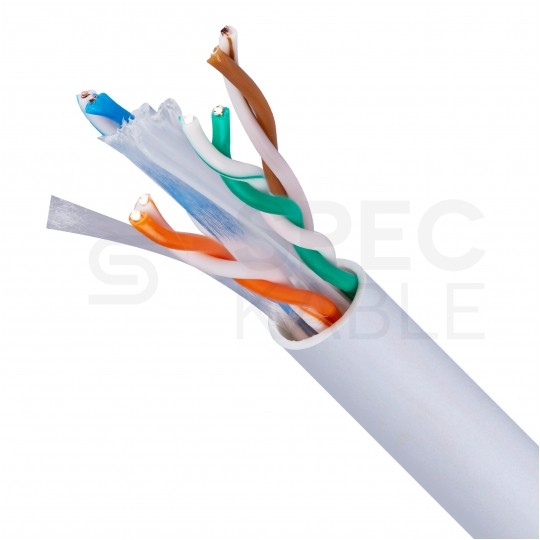 Kabel sieciowy U/UTP kat.6 skrętka 4x2x0,5mm wewnętrzny Eca PVC szary Q-LANTEC