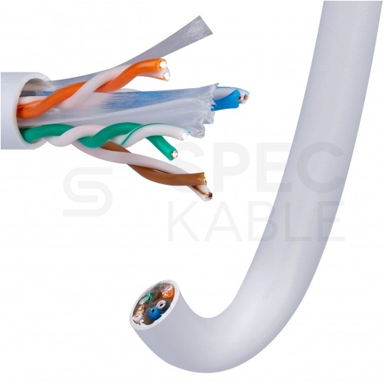 Kabel sieciowy U/UTP kat.6 skrętka 4x2x0,5mm wewnętrzny Eca PVC szary Q-LANTEC
