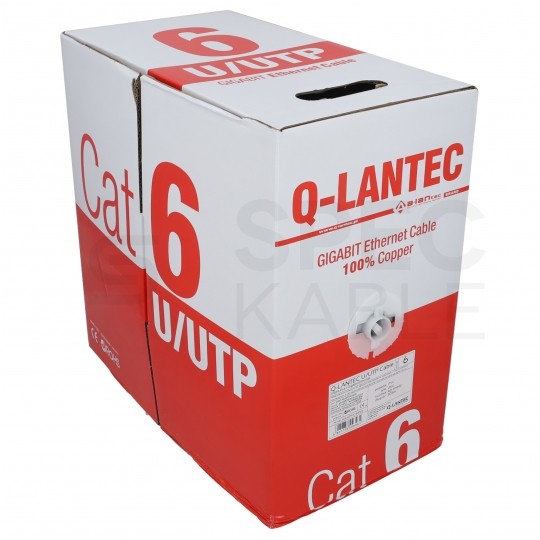 Kabel sieciowy U/UTP kat.6 skrętka 4x2x0,5mm wewnętrzny Eca PVC szary Q-LANTEC