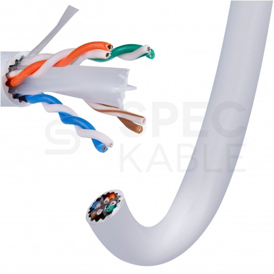 Kabel sieciowy U/UTP kat.6A skrętka 4x2x0,57mm wewnętrzny B2ca bezhalogenowy LSOH szary Alantec