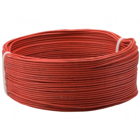 Kabel silikonowy SIF 180°C 2,5mm2 jednożyłowy czerwony 300/500V ciepłoodporny bezhalogenowy linka Basoglu