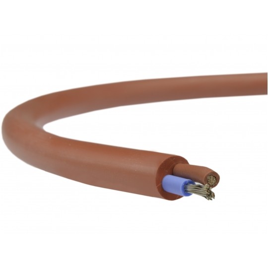 Kabel silikonowy SIHF 180°C 300/500V 2x0,5 ciepłoodporny LSOH ceglasty linka TKD