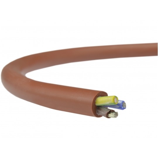 Kabel silikonowy SIHF 180°C 300/500V 3x1,5 ciepłoodporny LSOH ceglasty linka TKD