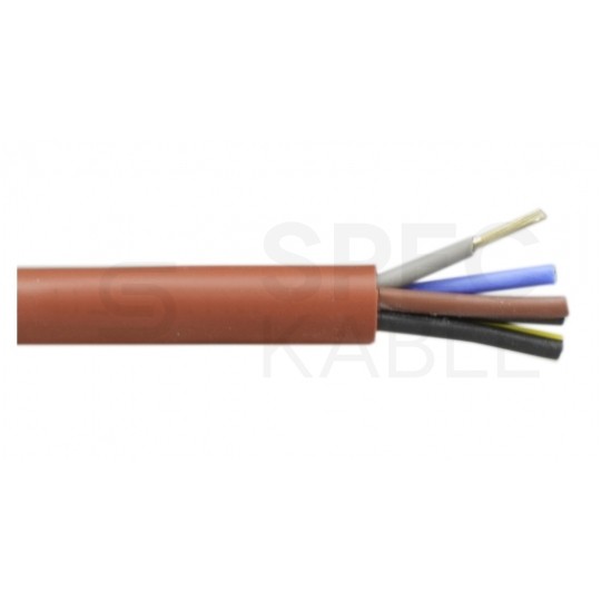 Kabel silikonowy SIHF 180°C 5x0,75mm2 ceglasty 300/500V ciepłoodporny bezhalogenowy linka TKD